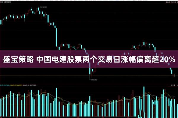 盛宝策略 中国电建股票两个交易日涨幅偏离超20%